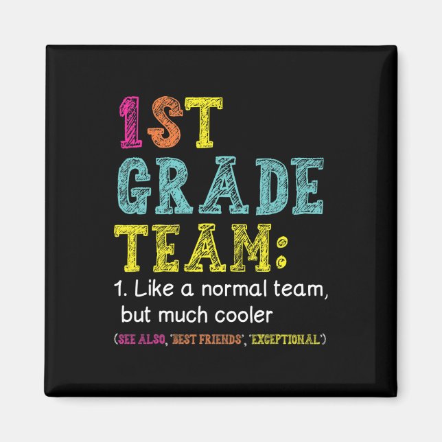 1st Grade Team Like Normal But Cooler Back To Scho Magnet (Front)