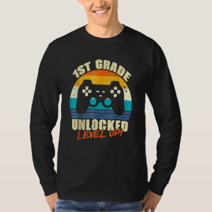 1st Grade Unlocked Level Up Gamer Back To School F T-Shirt