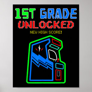 1st grade unlocked new high score back to school poster