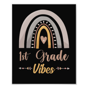 1st Grade Vibes Rainbow First Grade Back to School Photo Print