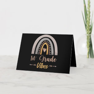 1st Grade Vibes Rainbow First Grade Back to School Thank You Card