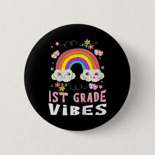 1st Grade Vibes School Pupil 1st Day Back To Schoo 6 Cm Round Badge