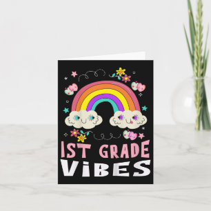 1st Grade Vibes School Pupil 1st Day Back To Schoo Card