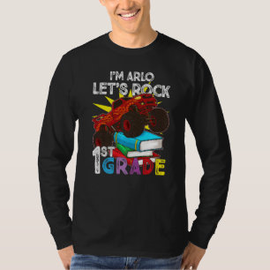 1st Grader Monster Truck I'm Arlo Let's Rock First T-Shirt