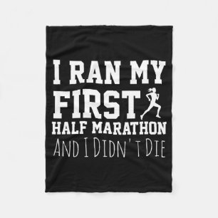 1st Half Marathon Runner Funny Running First  Fleece Blanket