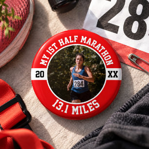 1st Half Marathon Running First Runner Sports 13 1 6 Cm Round Badge