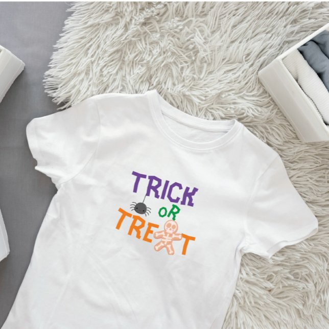 1st Halloween Cute Trick or Treat Baby T-Shirt (Trick or Treat, Halloween baby 1st Halloween, )
