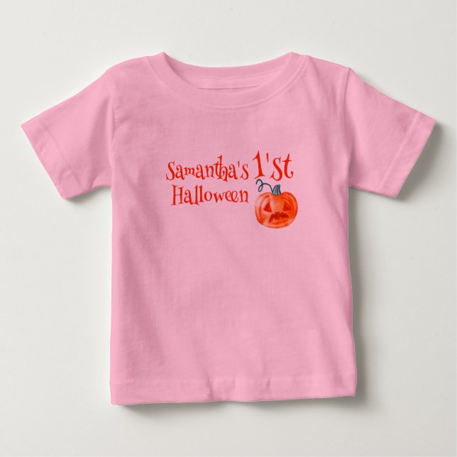 1st Halloween Pumpkin cute Baby T-Shirt (Front)