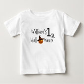 1st Halloween Pumpkin Personalised  Baby T-Shirt (Front)