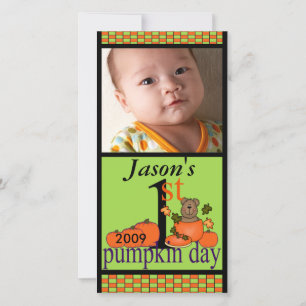 1st Halloween Pumpkin Photo Card