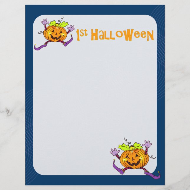 1st Halloween Pumpkin Scrapbook Paper 2 (Front)