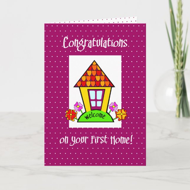 1st Home Congratulations Bright Flowers Card (Front)