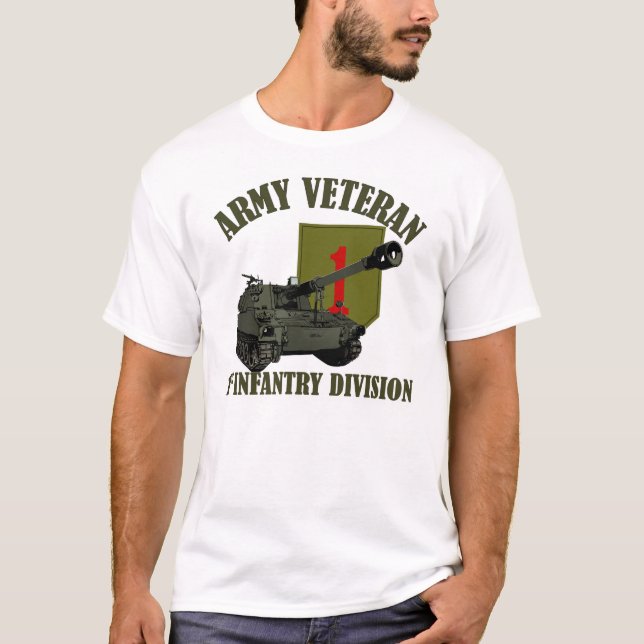 1st ID Veteran - M109 Howitzer T-Shirt (Front)