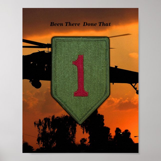 1st Infantry big red 1 Vietnam War Patch Print (Front)