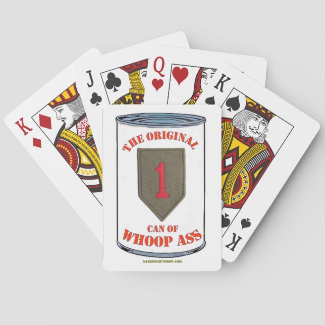 "1ST INFANTRY", "BIG RED ONE", PLAYING CARDS (Back)