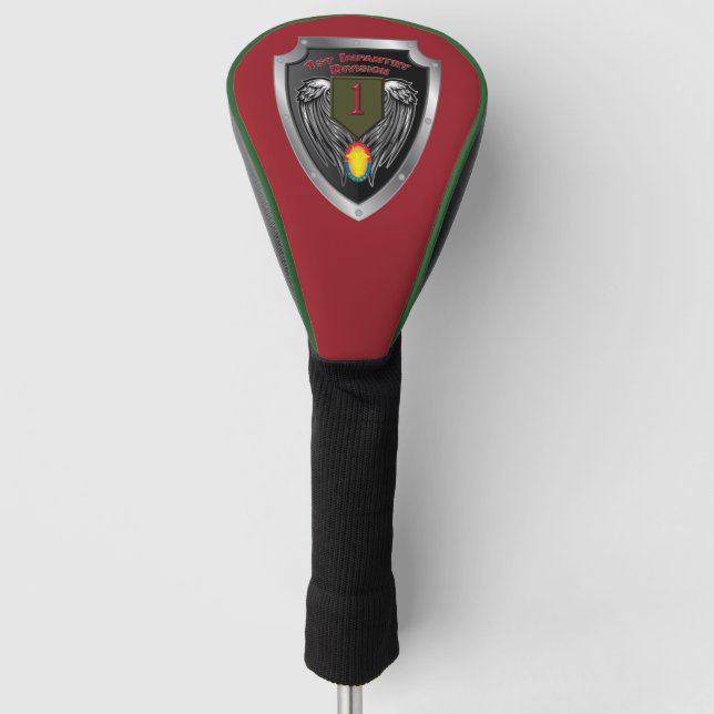 1st Infantry Div “Big Red One” Shield  Golf Head Cover (Front)