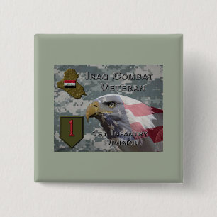 1st Infantry Div Iraq Combat Veteran 15 Cm Square Badge