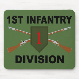 1st Infantry Division - Crossed Rifles - With Text Mouse Pad