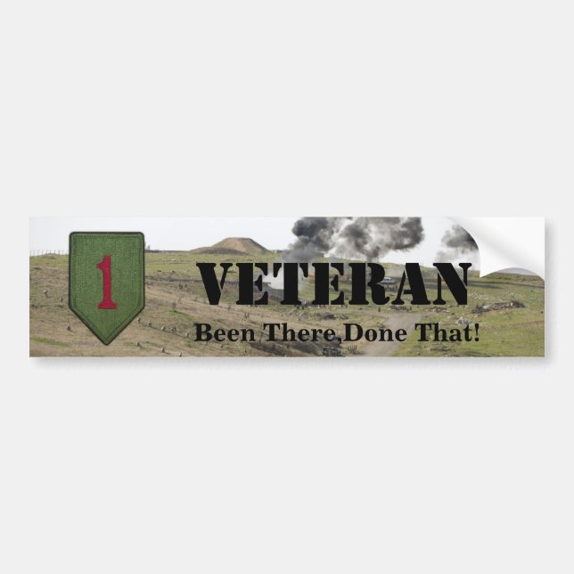 1st infantry division veterans bumper sticker (Front)
