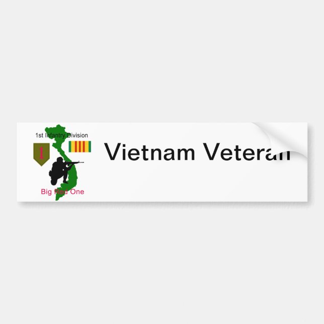 1st Infantry Division Vietnam Veteran Bumper Stick Sticker (Front)