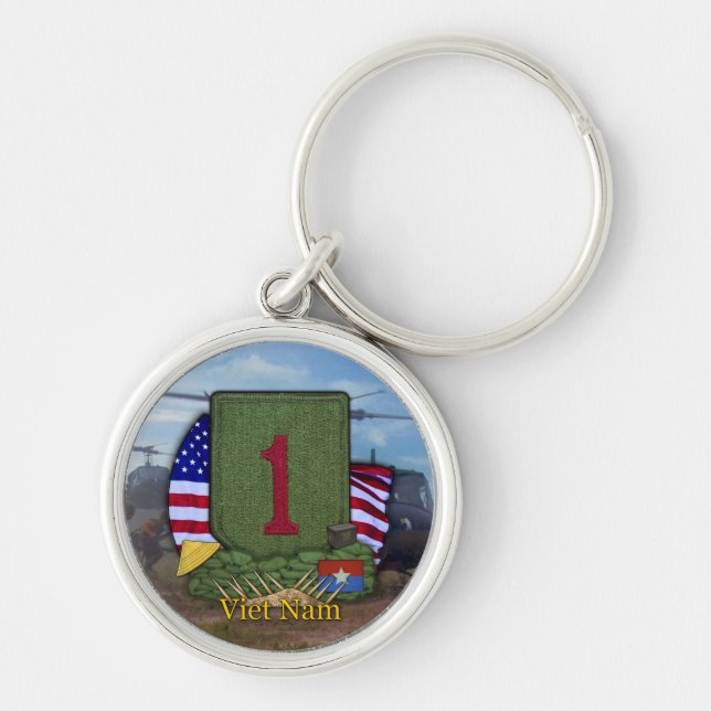 1st infantry division vietnam vets veterans Keycha Key Ring (Front)