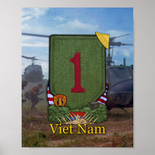 1st Infantry Division Vietnam War Patch Print