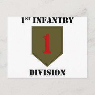 1st Infantry Division With Text Postcard