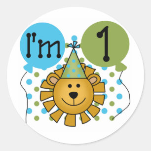 1st Lion Birthday Tshirts and Gifts Classic Round Sticker