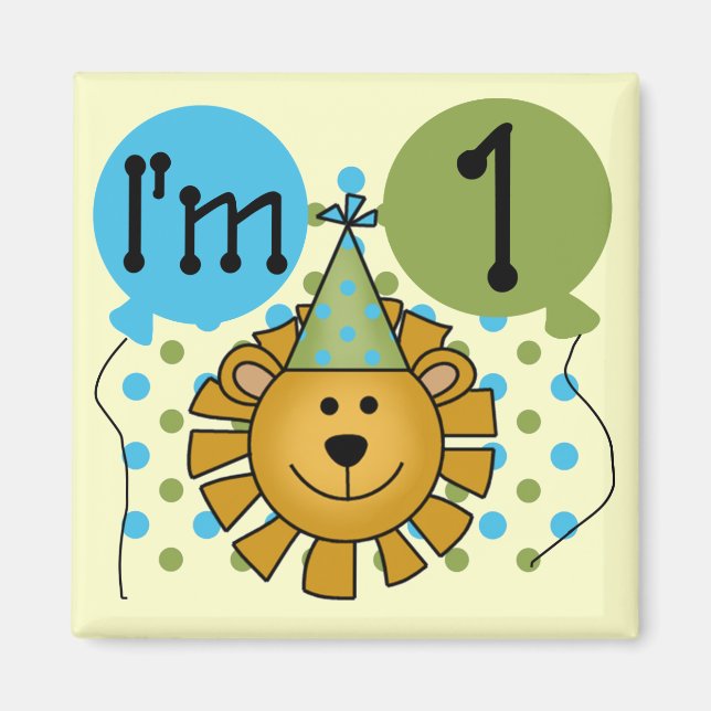 1st Lion Birthday Tshirts and Gifts Magnet (Front)