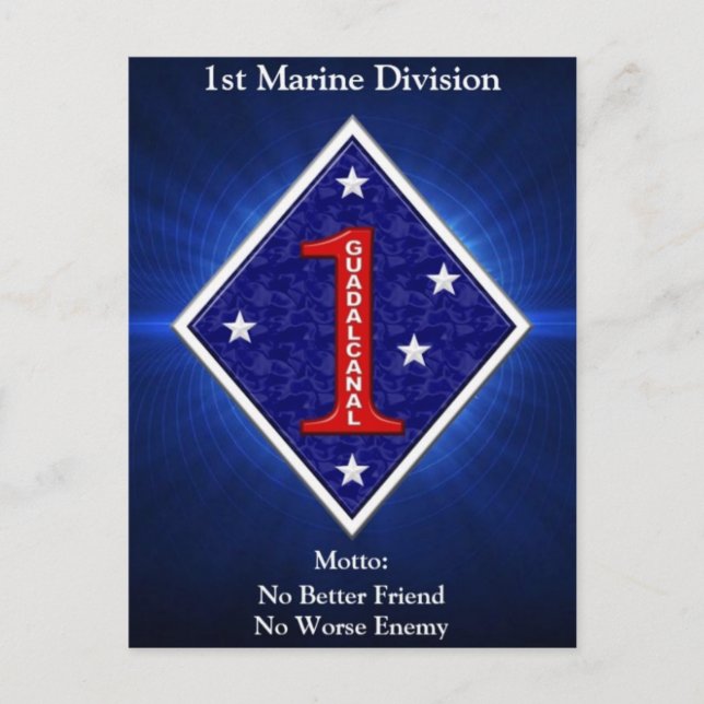 1st Mar Div Postcard (Front)
