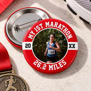 1st Marathon Running First Runner Sports 26 2 6 Cm Round Badge
