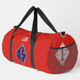 1st Marine Division Veteran Red Personalized Duffle Bag