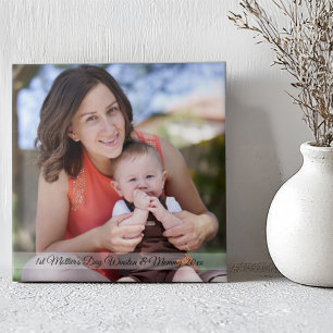 1st Mother’s Day Custom Photo & Text Yoga Mat Tile