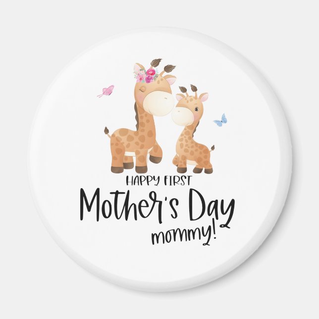 1st Mothers Day Giraffe Magnet (Front)