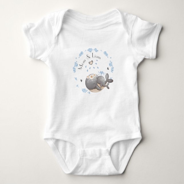 1st Mother's Day, name, first mother's day Baby Bodysuit (Front)