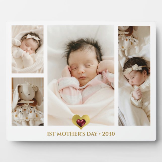 1st Mother's Day Photo collage Keepsake Plaque (Front)