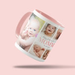 1st Mother's Day Photo Collage Mug<br><div class="desc">Modern 1st mothers day mug featuring a 6 photo collage template,  the saying "happy first mother's day" in a script & cute pink gradient font,  and the childs name.</div>