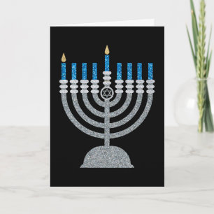 1st Night of Hanukkah Glitter Card