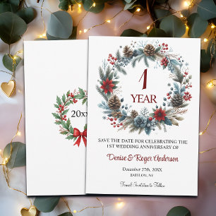 1st Paper Wedding Anniversary Winter Save The Date