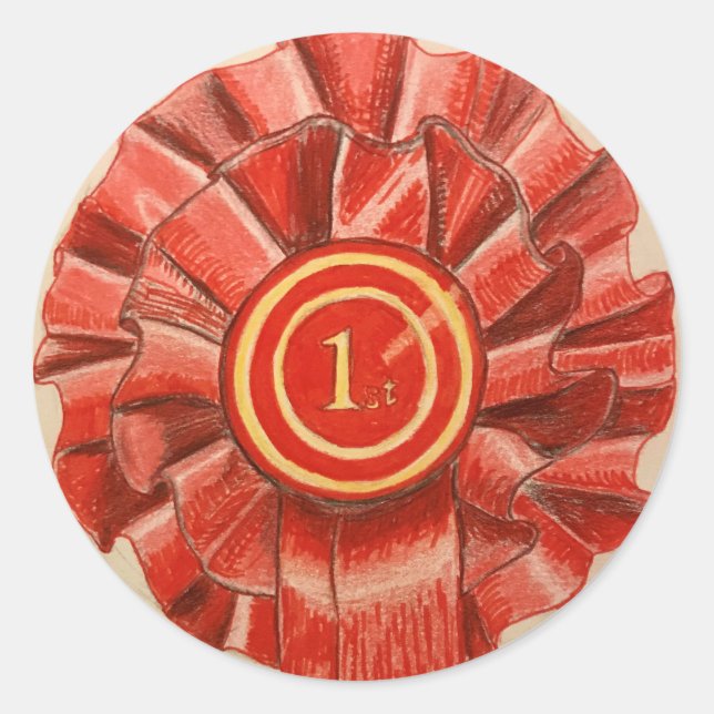 1st place red rosette award sticker (Front)