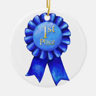 1st Place Ribbon Medallion Ceramic Tree Decoration