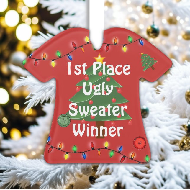 1st Place Ugly Christmas Sweater Contest Ornament (Creator Uploaded)