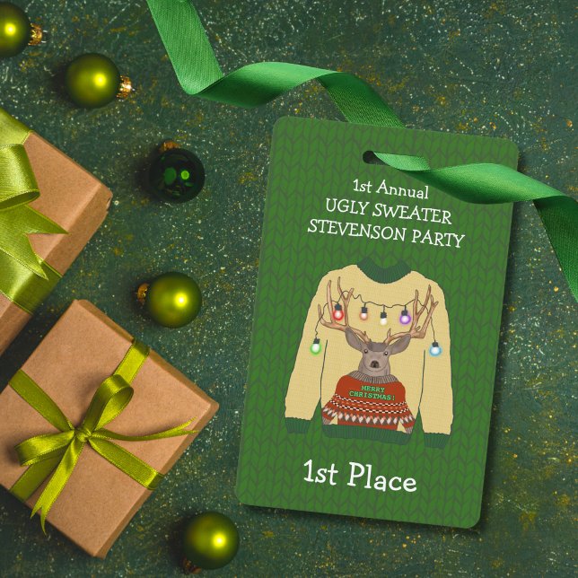 1st Place Ugly Sweater Christmas Winner Badge ID Badge (Creator Uploaded)