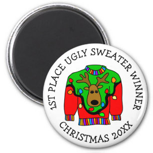 1st Place Winner Ugly Sweater Contest Prize Magnet