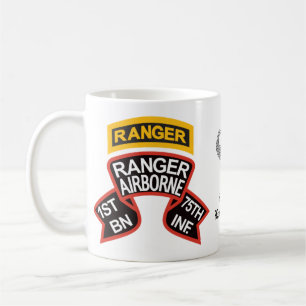 1st Ranger BN old-style scroll & tab, combat jump Coffee Mug