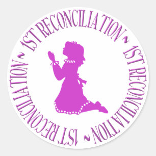 1st Reconcilation - First Confession (girl) Classic Round Sticker