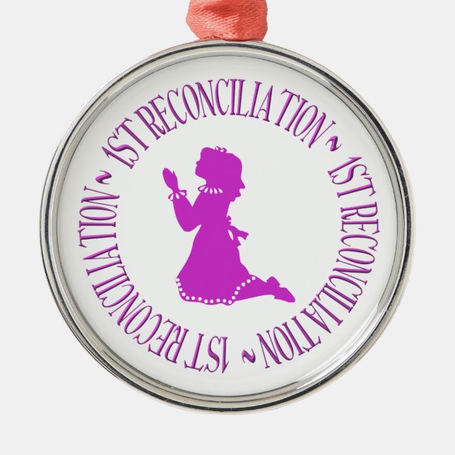 1st Reconcilation - First Confession (girl) Metal Tree Decoration (Front)