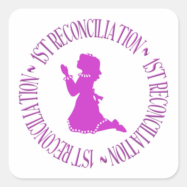 1st Reconciliation - Confession Square Sticker (Front)
