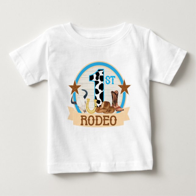1st Rodeo first birthday Baby T-Shirt (Front)