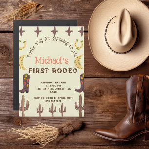 1st Rodeo Western Party Country Birthday Magnetic Invitation